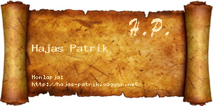 Hajas Patrik névjegykártya